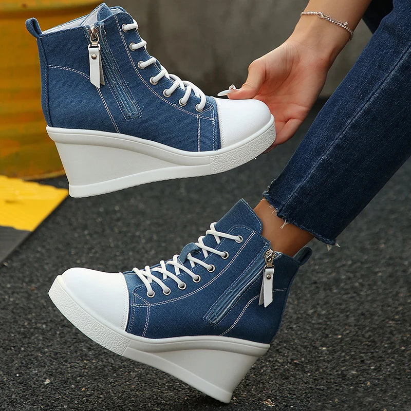Uptown Canvas Wedge Sneaker