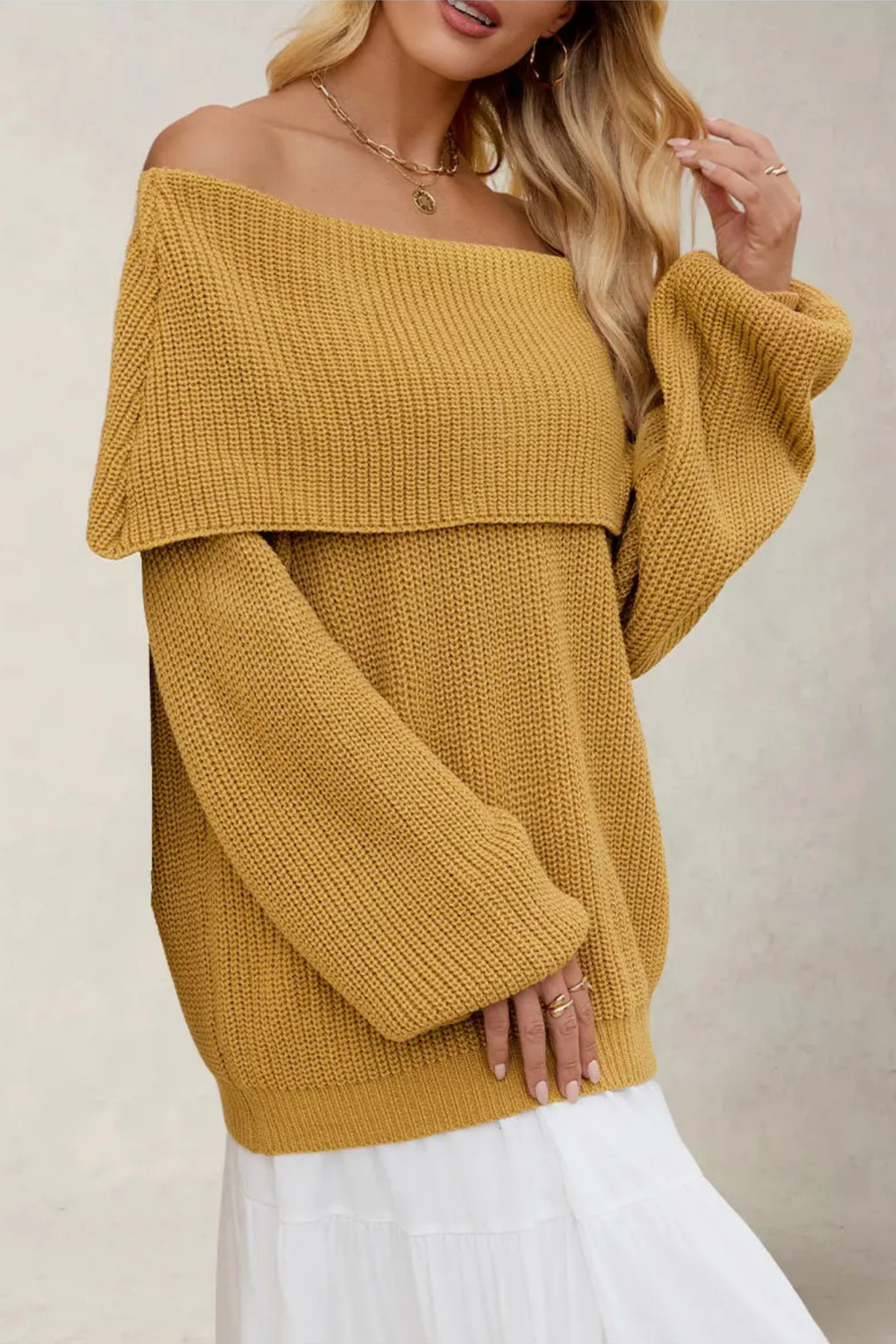 Leona Off-Shoulder Knit Pullover