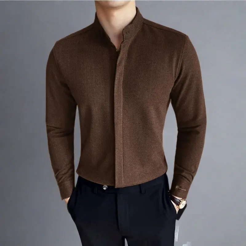 Mandarin Button-Up Shirt