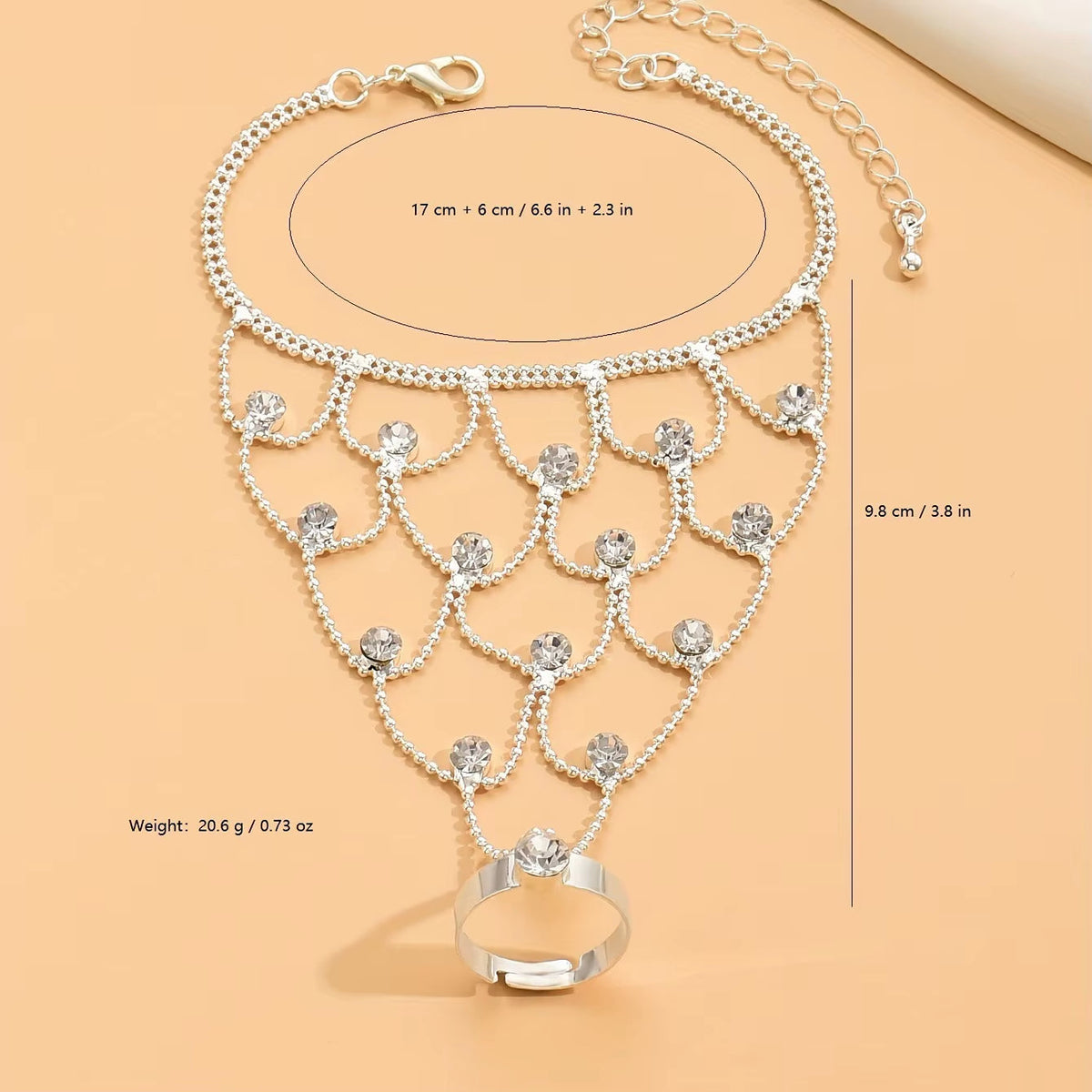 Cascade Mesh Hand Chain
