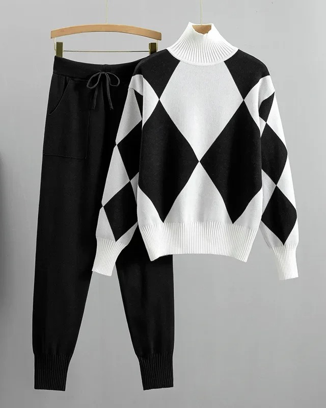 Hudson Argyle Knit Set