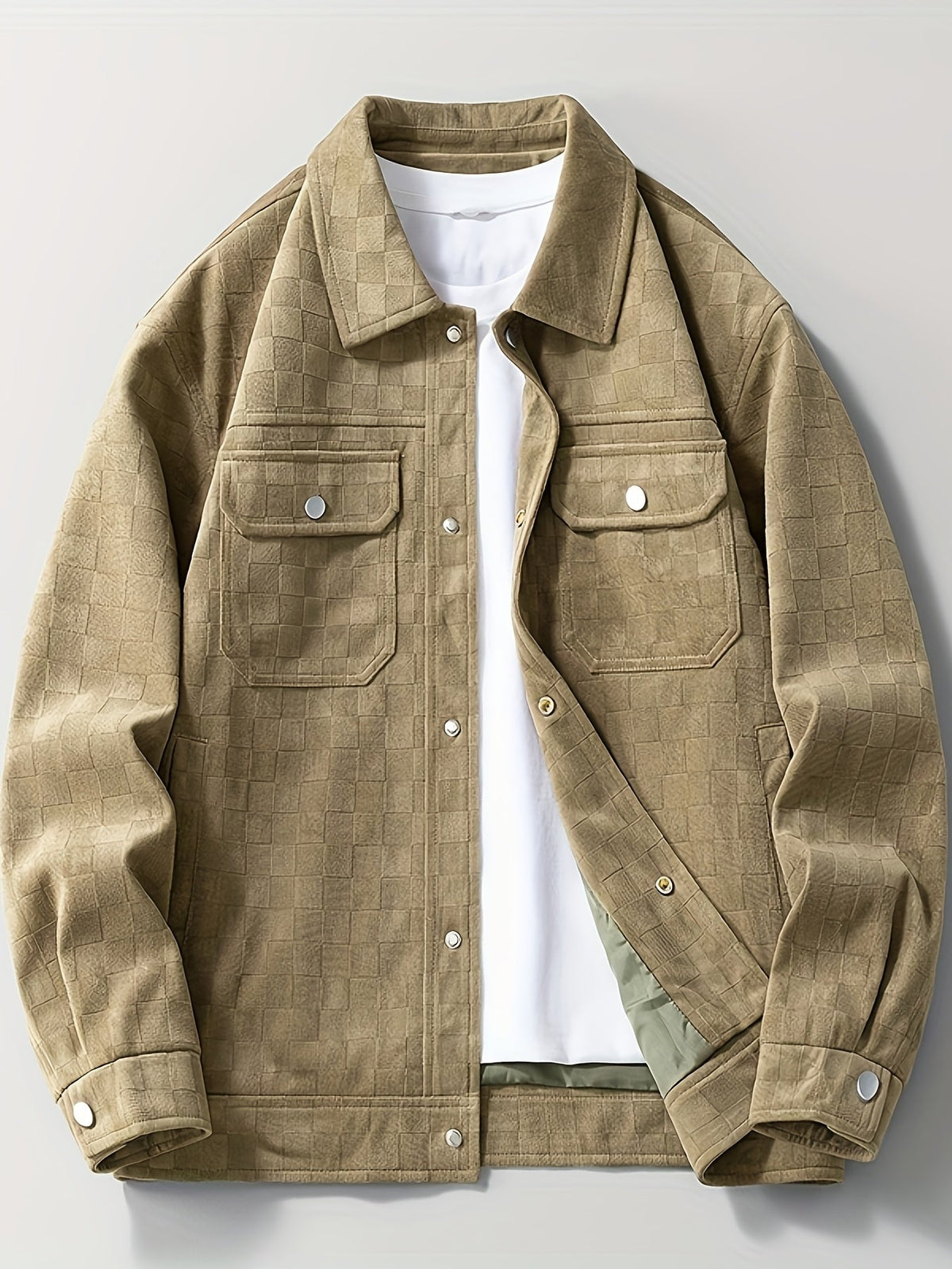 Mavrick Checkered Suede Jacket