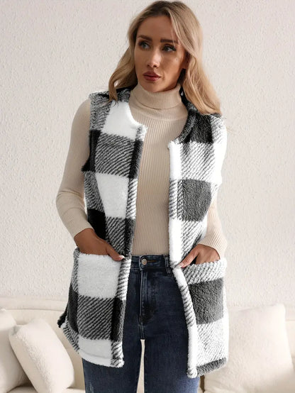 Everette Sherpa Check Vest