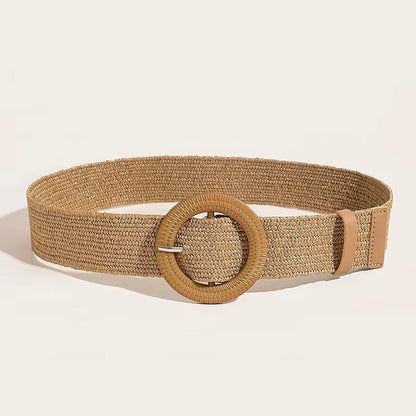 Sand & Pearl Woven Raffia Belt