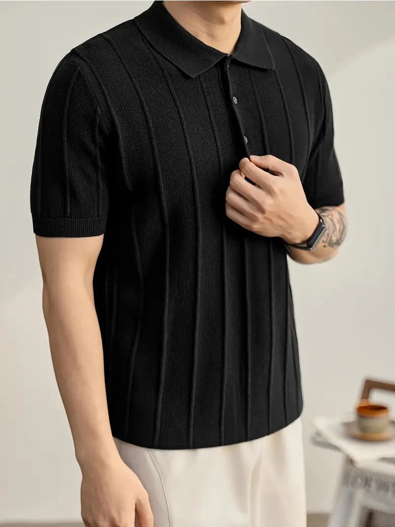 Riviera Textured Knit Polo Shirt