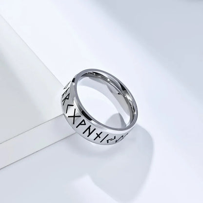 Ancient Steel Runes Ring