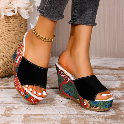 Boheme Velvet Wedge Sandal