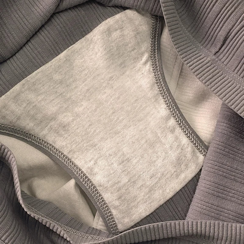 Serene Ribbed Cotton Panty Set