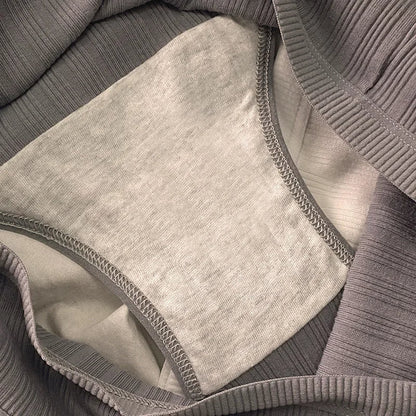 Serene Ribbed Cotton Panty Set