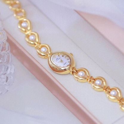 Lyra Pearl Link Watch