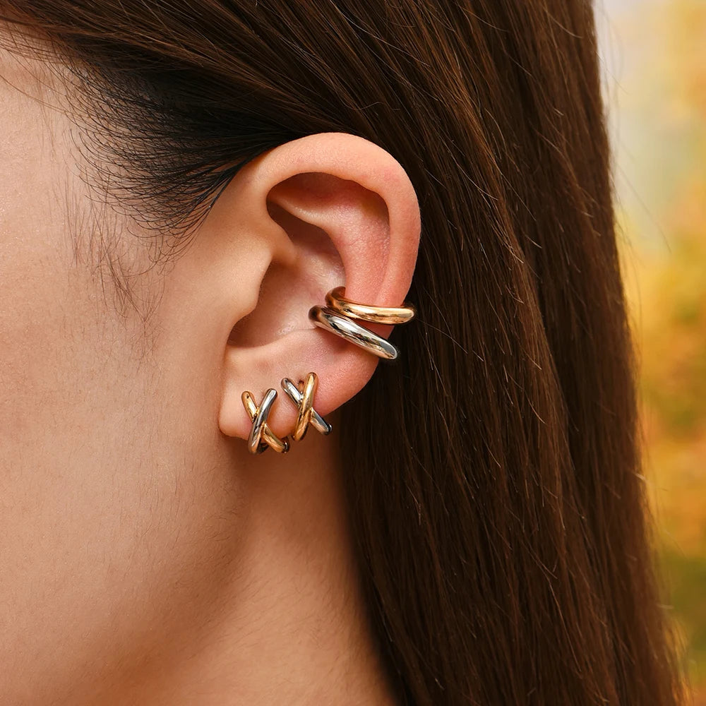 Xyla Crossover Hoop Earrings