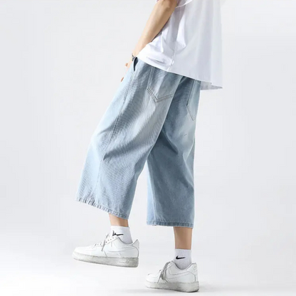 District Wide-Leg Denim Short