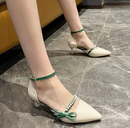 La Vie Pearl Bow Heel