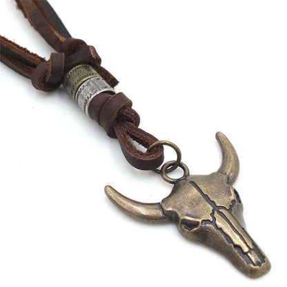 Skull & Saddle Pendant Necklace
