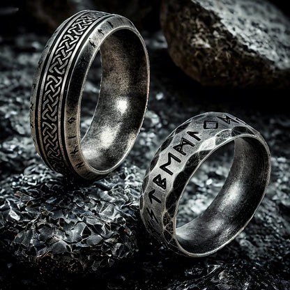 Ancient Steel Runes Ring