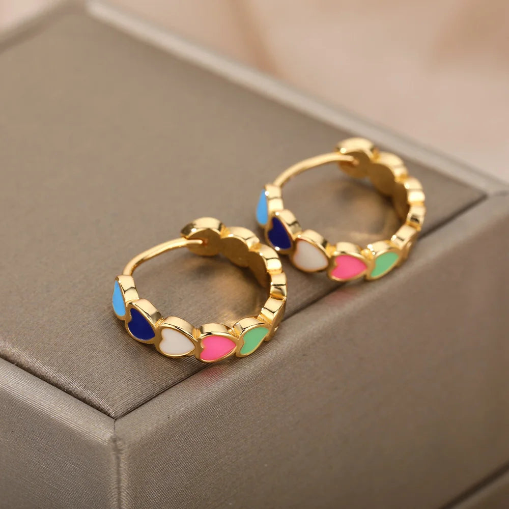 Prism Heart Hoop Earrings