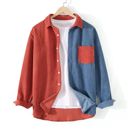 Splice Corduroy Button-Up