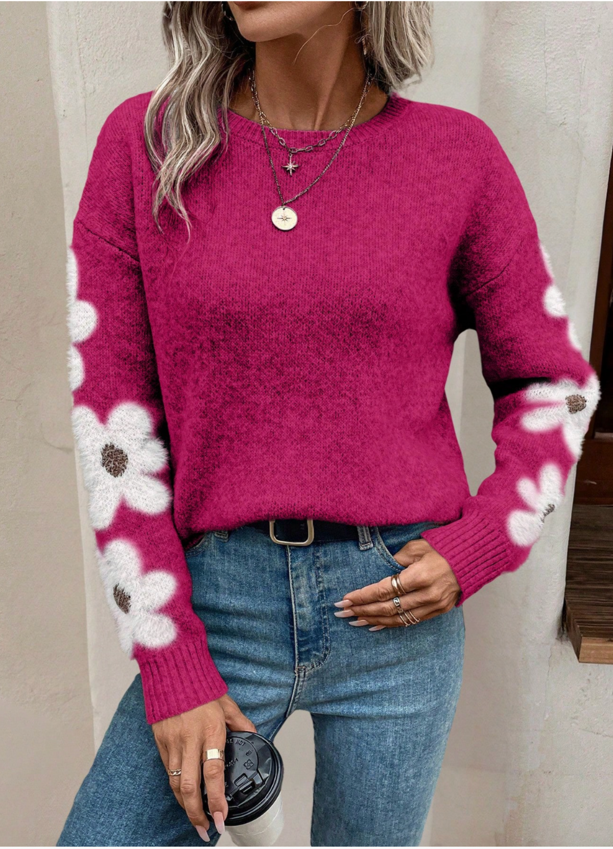 Daisy Drop Knit Sweater