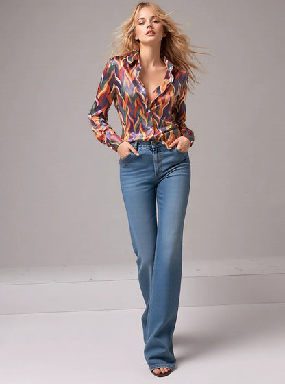 Muse Abstract Satin Blouse