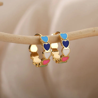 Prism Heart Hoop Earrings
