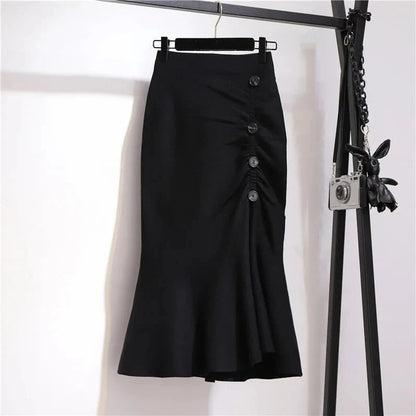 La Rue Houndstooth Trumpet Skirt