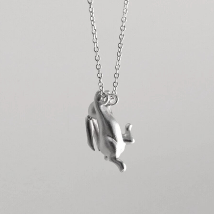 Silver Hare Pendant Necklace