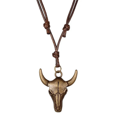 Skull & Saddle Pendant Necklace