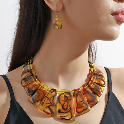 Aurora Resin Necklace & Earring Set