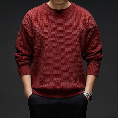 Waffle Knit Crewneck Sweater