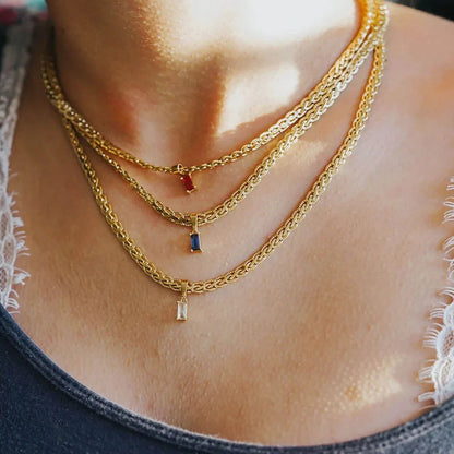 Emerald-Cut Zircon Necklace Set