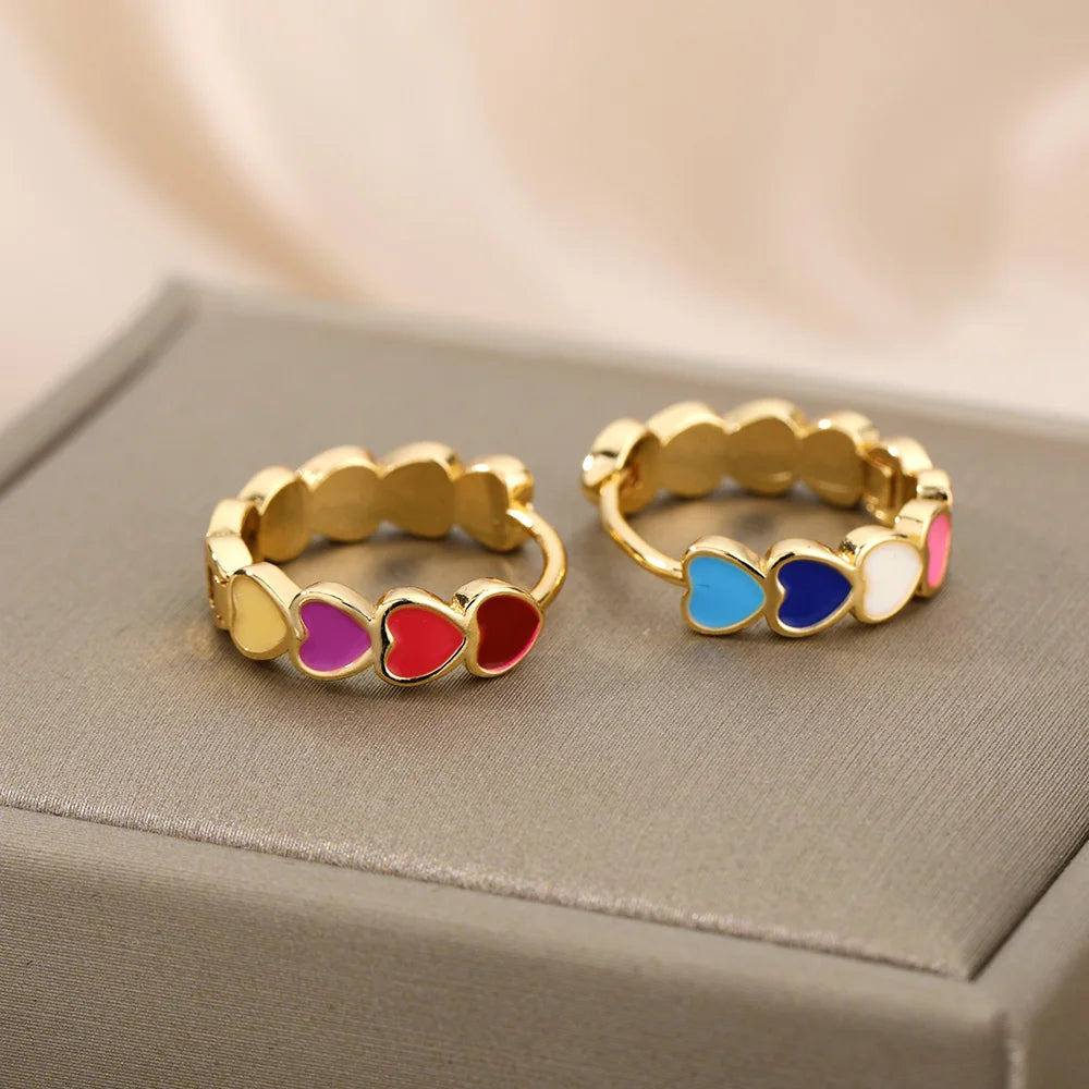 Prism Heart Hoop Earrings