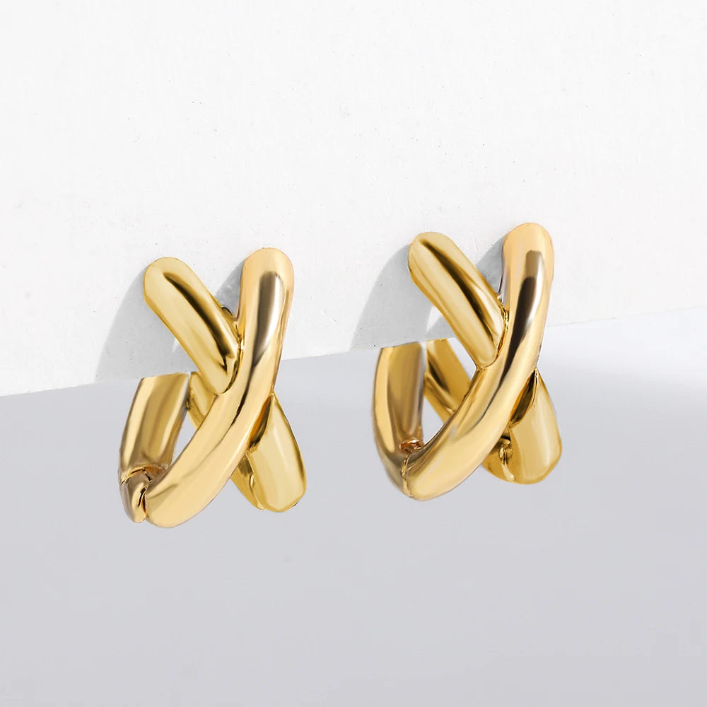 Xyla Crossover Hoop Earrings