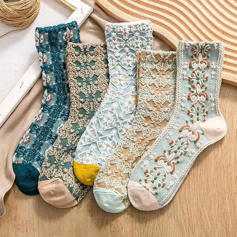Aveline Embroidered Socks