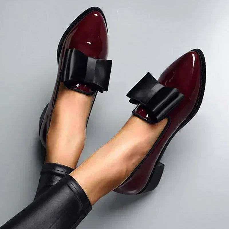 Versailles Patent Leather Bow Flats