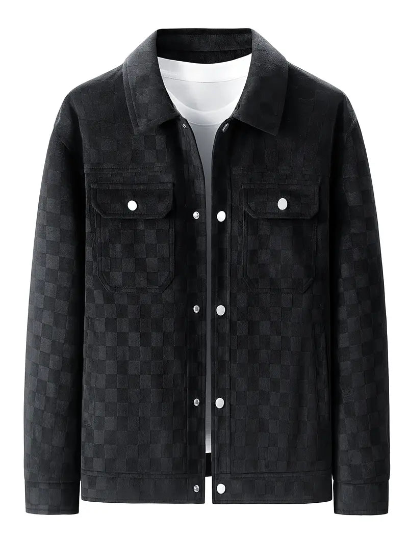 Mavrick Checkered Suede Jacket