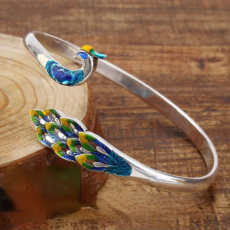 Imperial Peacock Cuff Bracelet
