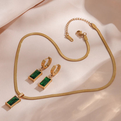 Versailles Emerald Necklace & Earrings Set