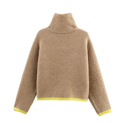 Contrast Mock Neck Jacket