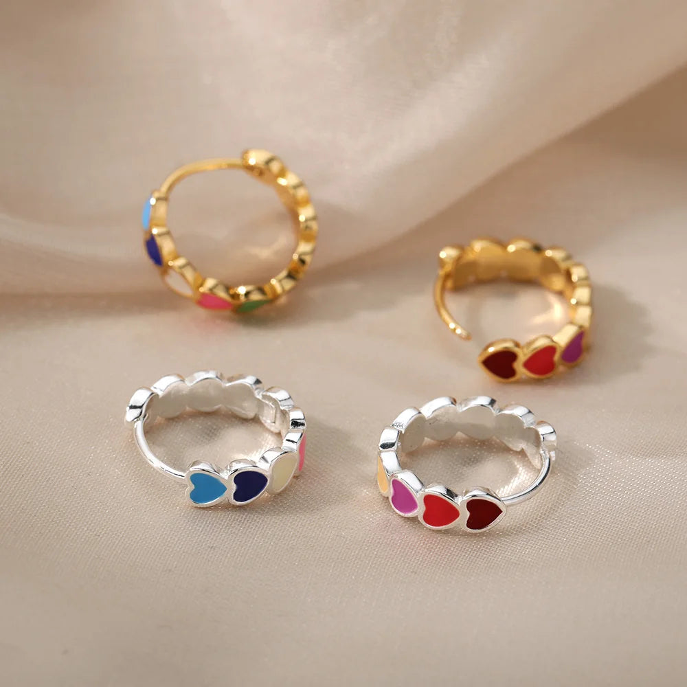 Prism Heart Hoop Earrings