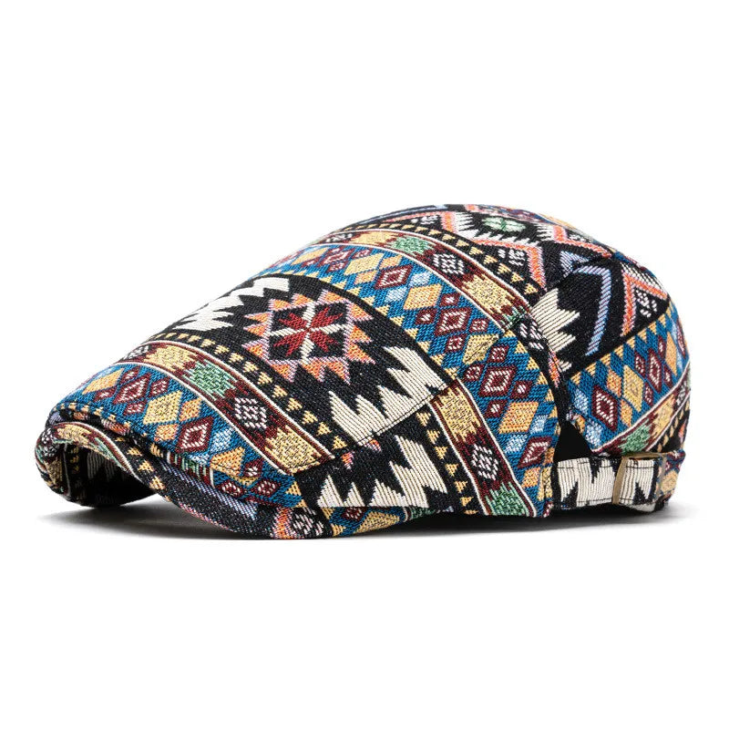 Aztec Jacquard Flat Cap