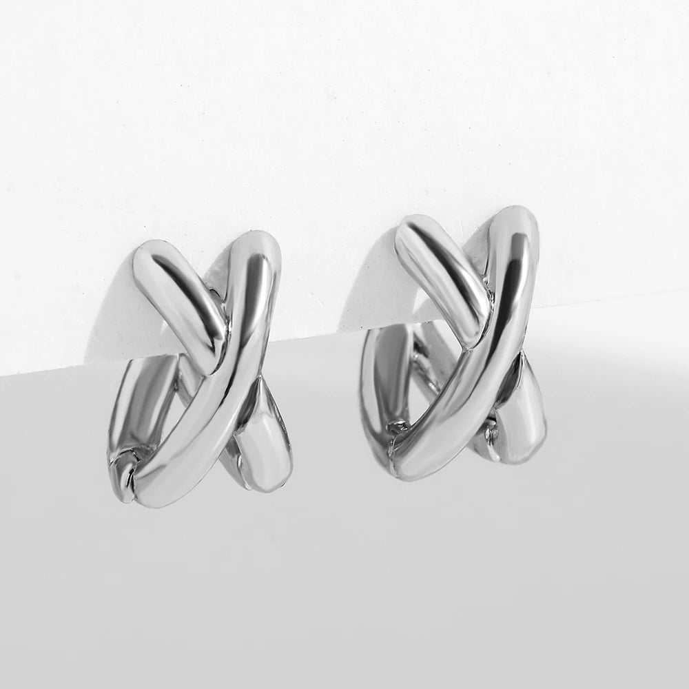 Xyla Crossover Hoop Earrings