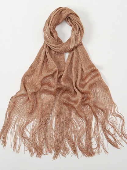 Twilight Metallic Fringe Shawl