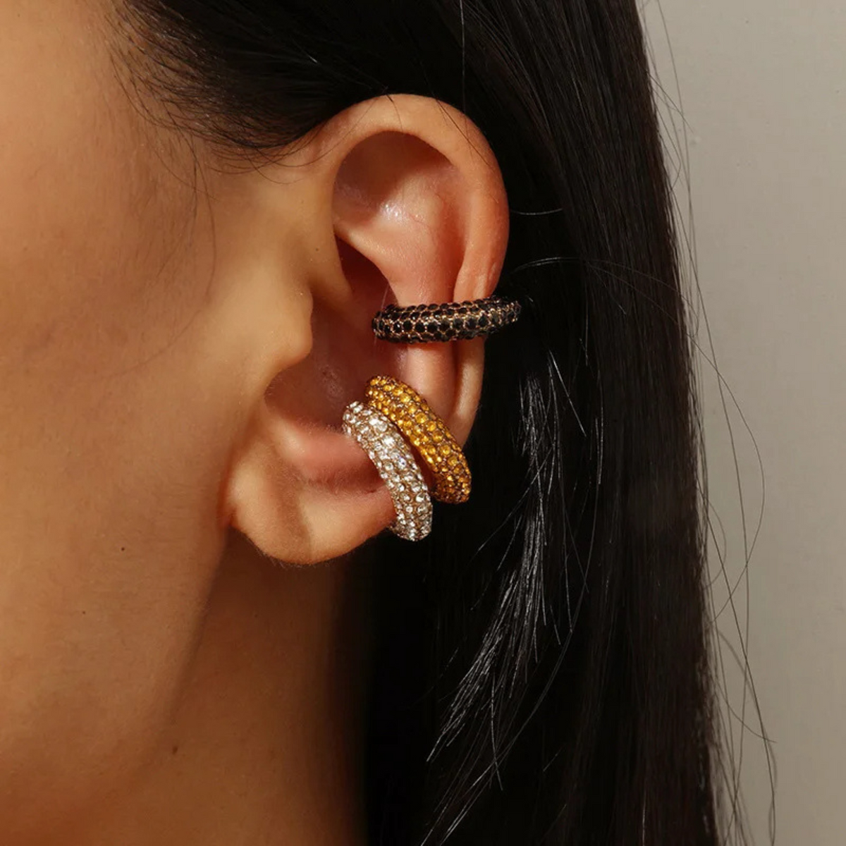 Halo Pavé Crystal Ear Cuff