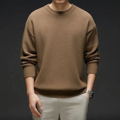 Waffle Knit Crewneck Sweater