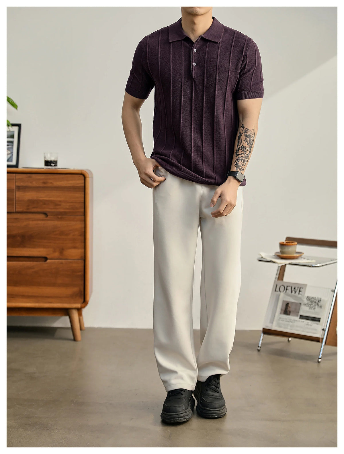 Riviera Textured Knit Polo Shirt