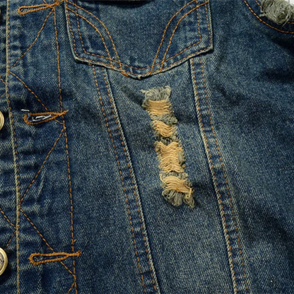 Riot Distressed Denim Vest