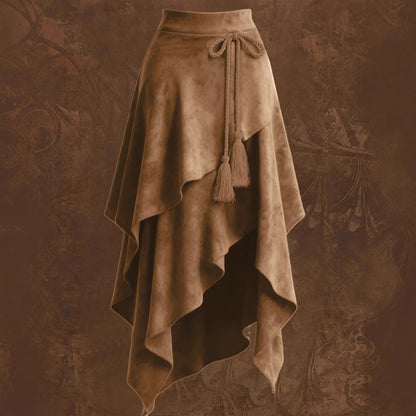 Boho Suede Tassle Skirt