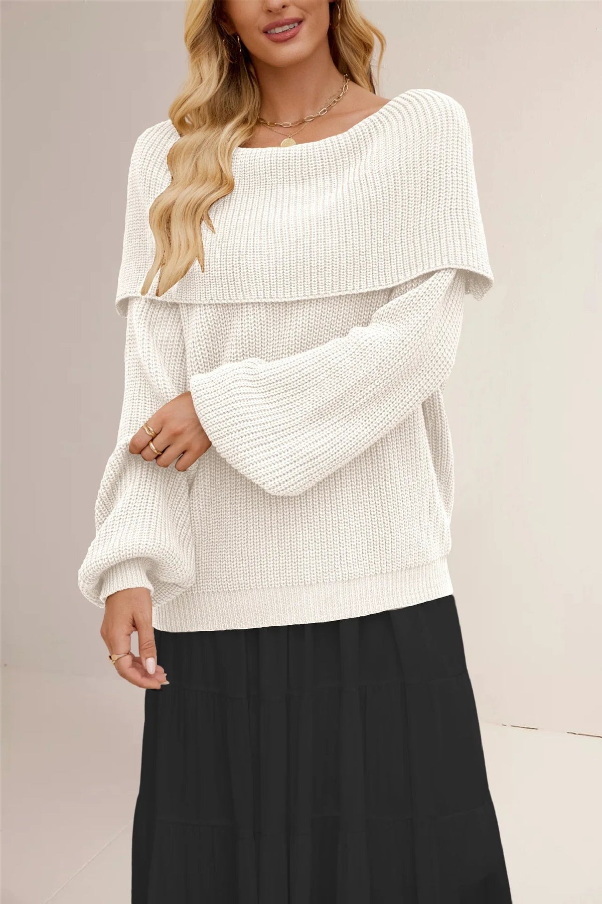 Leona Off-Shoulder Knit Pullover
