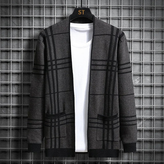 Charter Plaid Knit Cardigan