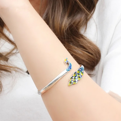 Imperial Peacock Cuff Bracelet